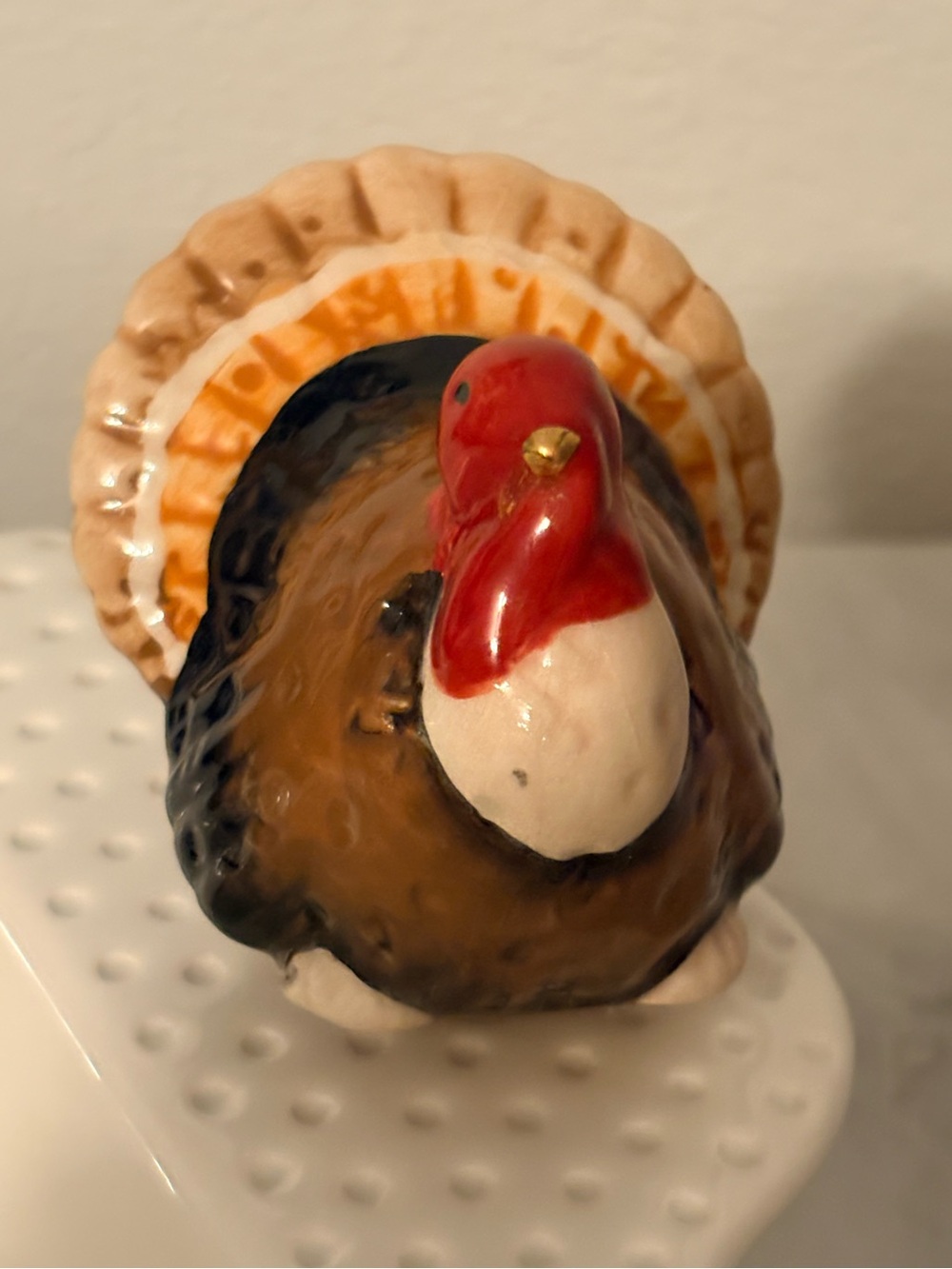 Rare Retired Nora Fleming "Gobble Gobble" Thanksgiving Turkey Platter Mini